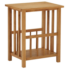 Solid Oak Wood Magazine Table - Compact, Stylish, and Functional Side Table with Shelf (45x35x55 cm)