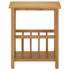 Solid Oak Wood Magazine Table - Compact, Stylish, and Functional Side Table with Shelf (45x35x55 cm)