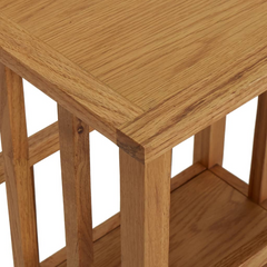 Solid Oak Wood Magazine Table - Compact, Stylish, and Functional Side Table with Shelf (45x35x55 cm)