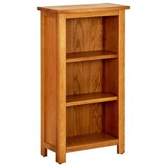 Solid Oak Wood Bookcase with 3 Shelves, 45x22.5x82 cm - Elegant and Durable Storage Solution