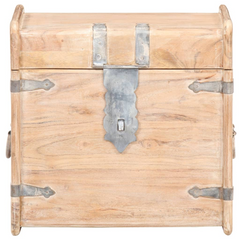 Solid Acacia Wood Chest 40x40x40 cm | Rustic Storage Box with Handles & Lockable Latch