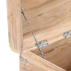 Solid Acacia Wood Chest 40x40x40 cm | Rustic Storage Box with Handles & Lockable Latch