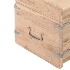 Solid Acacia Wood Chest 40x40x40 cm | Rustic Storage Box with Handles & Lockable Latch