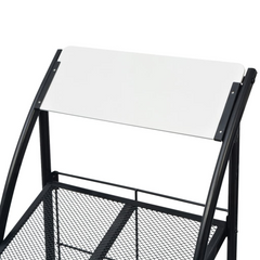 Stylish Magazine Rack - 47x40x134 cm, Black & White, A4 Size Display Stand with 4 Shelves