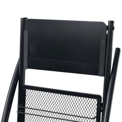 Black Magazine Rack with 3 Shelves - Modern A4 Brochure and Book Display Stand