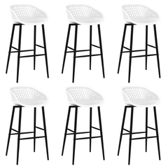 7 Piece Bar Set White - Modern & Stylish Bar Table and Stool Set for Home, Garden, Pub, or Restaurant