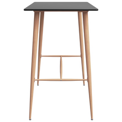 5 Piece Modern Black Bar Set with MDF Tabletop and Metal Stools - Perfect for Home, Garden, Pub, and Restaurant