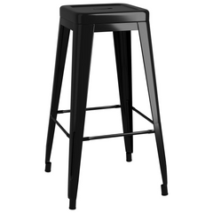 5 Piece Modern Black Bar Set with MDF Tabletop and Metal Stools - Perfect for Home, Garden, Pub, and Restaurant