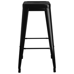 5 Piece Modern Black Bar Set with MDF Tabletop and Metal Stools - Perfect for Home, Garden, Pub, and Restaurant