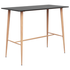 3 Piece Bar Set - Sleek Black Bar Table and Stools for Modern Living Spaces