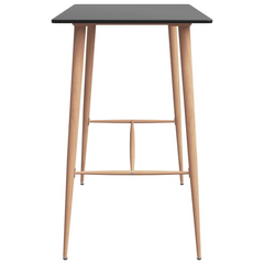 3 Piece Bar Set - Sleek Black Bar Table and Stools for Modern Living Spaces