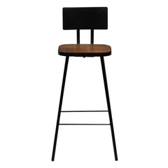 5 Piece Black Bar Set - Modern Reclaimed Wood and Metal Bar Table & Stools