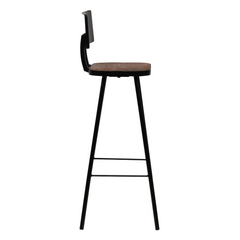 5 Piece Black Bar Set - Modern Reclaimed Wood and Metal Bar Table & Stools