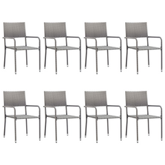 9 Piece Poly Rattan Garden Dining Set - Anthracite & Grey, Stylish Outdoor Furniture