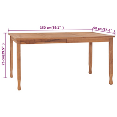 5 Piece Garden Dining Set in Solid Teak Wood - Durable, Elegant Outdoor Furniture