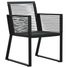 5 Piece Outdoor Dining Set PVC Rattan Black - Stylish Design, Weather-Resistant, Durable Steel Frame