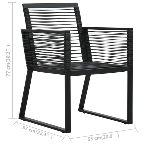 5 Piece Outdoor Dining Set PVC Rattan Black - Stylish Design, Weather-Resistant, Durable Steel Frame