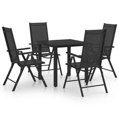 5 Piece Black Aluminium Garden Dining Set – Stylish & Durable Outdoor Furniture