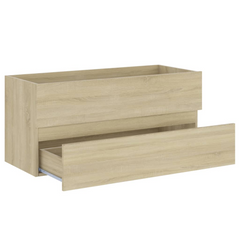 Sonoma Oak Sink Cabinet with Built-In Ceramic Basin – Elegant Bathroom Storage Solution