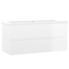 Sink Cabinet with Built-in Basin – High Gloss White, Engineered Wood, Ample Storage, Modern Design