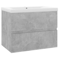 Sink Cabinet with Built-in Basin Concrete Grey – Modern Engineered Wood Bathroom Storage Solution