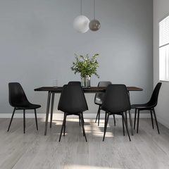 Dining Chairs 6 pcs Black PP - Minimalist Style, Easy to Clean