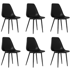 Dining Chairs 6 pcs Black PP - Minimalist Style, Easy to Clean