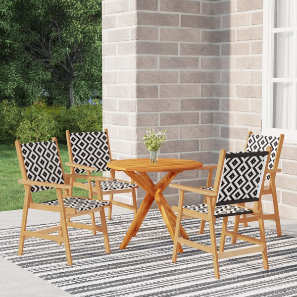 5 Piece Garden Dining Set - Solid Wood Acacia