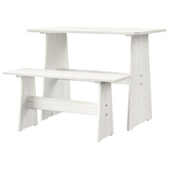 3 Piece Dining Set - White Solid Pine Wood - Modern and Durable Dining Furniture