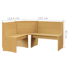 3 Piece Dining Set - Honey Brown Solid Pine Wood - Modern, Versatile Dining Room Furniture