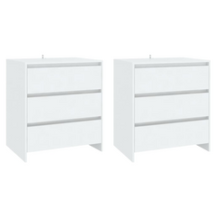 3 Piece Sideboard Set in White | Elegant Engineered Wood Storage Cabinets for Home Decor and Organization