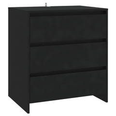 3 Piece Sideboard Set in Black Engineered Wood - Stylish and Functional Storage Solution