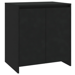 3 Piece Sideboard Set in Black Engineered Wood - Stylish and Functional Storage Solution