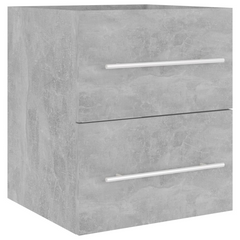 Modern Sink Cabinet with Built-in Basin, Concrete Grey, Engineered Wood - Stylish Bathroom Storage Solution