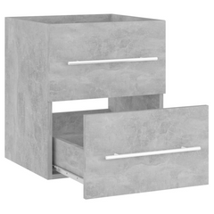 Modern Sink Cabinet with Built-in Basin, Concrete Grey, Engineered Wood - Stylish Bathroom Storage Solution