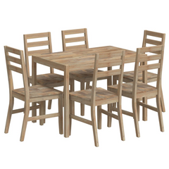 7 Piece Dining Set - Elegant Solid Wood Acacia Dining Furniture