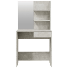 Concrete Grey Dressing Table Set with Stool – 74.5x40x141 cm – Modern Vanity with Ample Storage for Makeup and Accessories