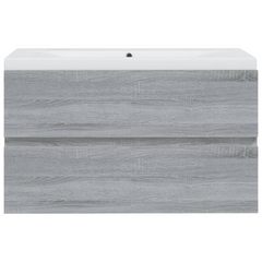 Sink Cabinet with Built-in Basin - Grey Sonoma Engineered Wood, Stylish & Functional Bathroom Storage Solution