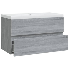 Sink Cabinet with Built-in Basin - Grey Sonoma Engineered Wood, Stylish & Functional Bathroom Storage Solution