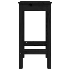 5 Piece Black Bar Set - Solid Pine Wood Pub Table and 4 Stools