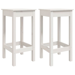 3 Piece Bar Set in White Solid Pine Wood - Modern & Rustic Home Bar Furniture