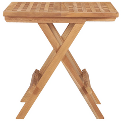 Folding Garden Table 50x50x50 cm - Solid Teak Wood, Space-Saving & Versatile Outdoor Table