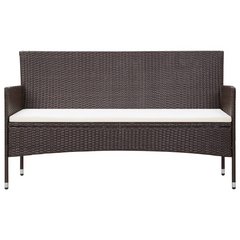 Stylish 3-Seater Garden Sofa with Cushions in Brown Poly Rattan for Outdoor Comfort