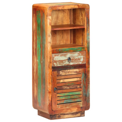 Highboard 45x32x110 cm - Solid Reclaimed Wood, Vintage Charm, Ample Storage