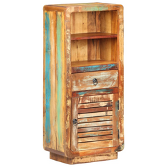 Highboard 45x32x110 cm - Solid Reclaimed Wood, Vintage Charm, Ample Storage