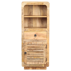 Highboard 45x32x110 cm | Rough Mango Wood | Vintage Charm | Ample Storage Space