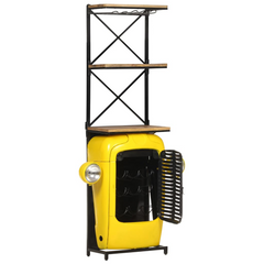 Tractor Wine Cabinet Yellow 49x31x172 cm Solid Mango Wood