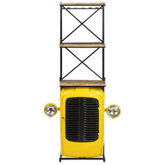 Tractor Wine Cabinet Yellow 49x31x172 cm Solid Mango Wood