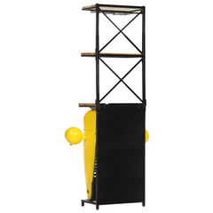 Tractor Wine Cabinet Yellow 49x31x172 cm Solid Mango Wood