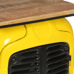 Tractor Wine Cabinet Yellow 49x31x172 cm Solid Mango Wood